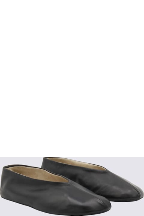 The Row Black Leather Flats