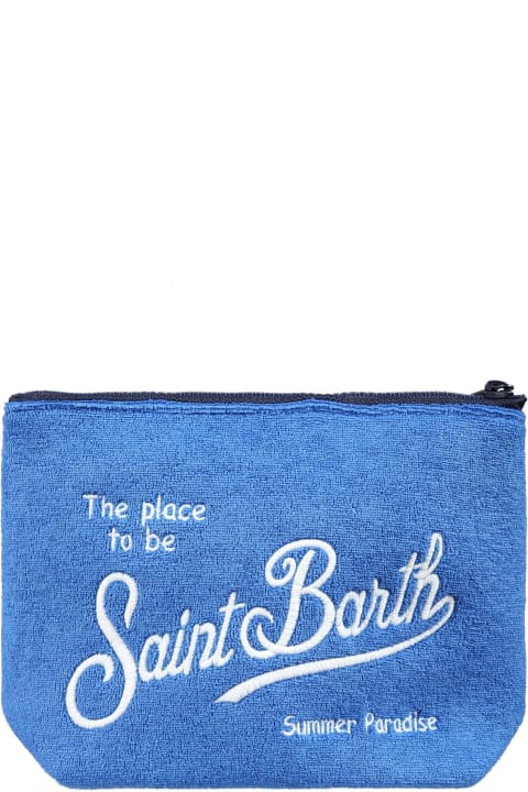ボーイズ MC2 Saint Barthのアクセサリー＆ギフト MC2 Saint Barth Light Blue Cluch Bag For Kids With Logo