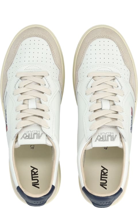 Homeware Autry Autry Medalist Leather And Suese Low Sneakers - White Space