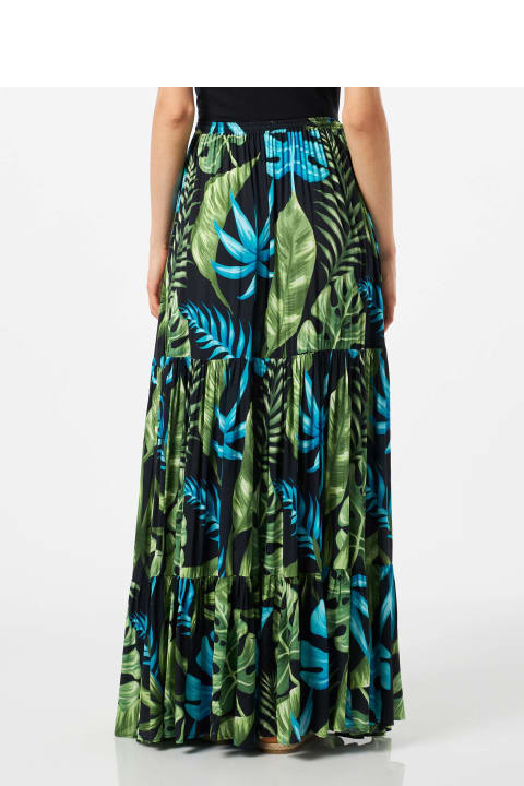 Fashion for Women MC2 Saint Barth Woman Long Skirt With Tropical Print