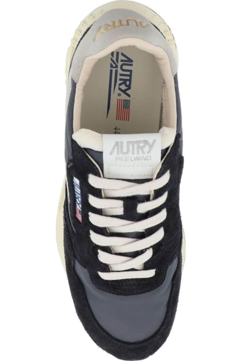 Sneakers for Women Autry Reelwind Low Sneakers In Black Nylon And Suede