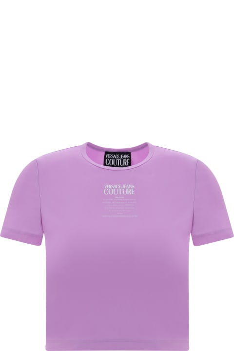 أدوات منزلية Versace Jeans Couture Logo-printed Crewneck Cropped T-shirt