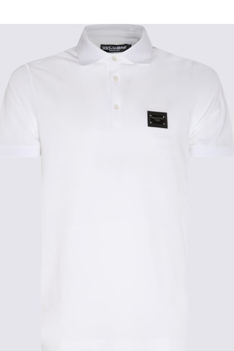 أدوات منزلية Dolce & Gabbana White Cotton Polo Shirt