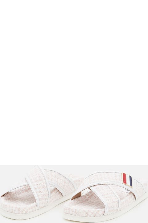 Thom Browne الصنادل لـ السيدات Thom Browne Criss Cross Tweed Sandals