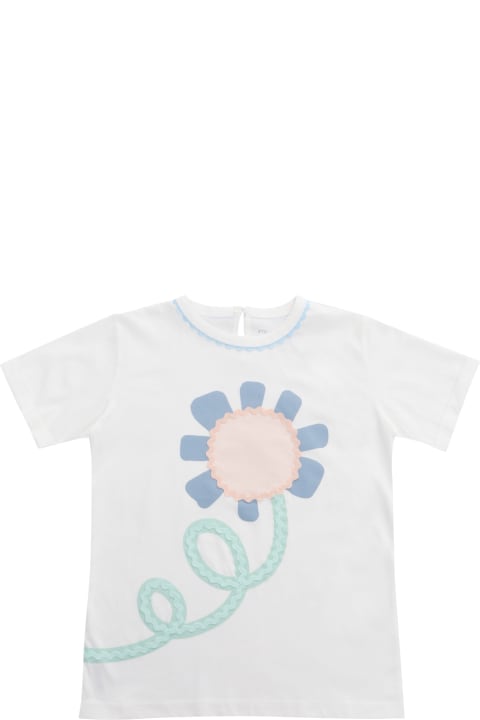 Stella McCartney Kids T-Shirts & Polo Shirts for Girls Stella McCartney Kids T-shirt Bianca Con Fiore