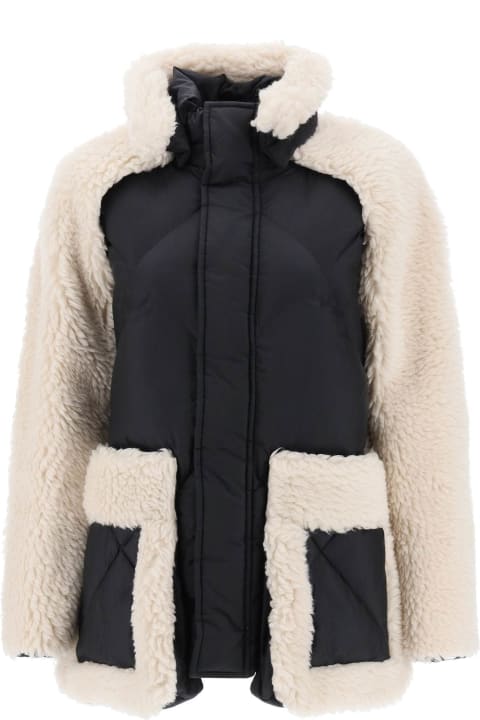Fashion for Women Sacai Convertible Jacket In Ripstop And Faux Shearling