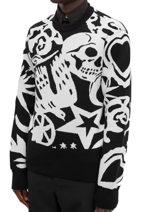 Alexander McQueen Sweaters for Men Alexander McQueen Skull Graffiti Jumper