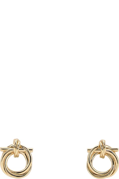Ferragamo Earrings for Women Ferragamo Gold Metal Gancini Earrings
