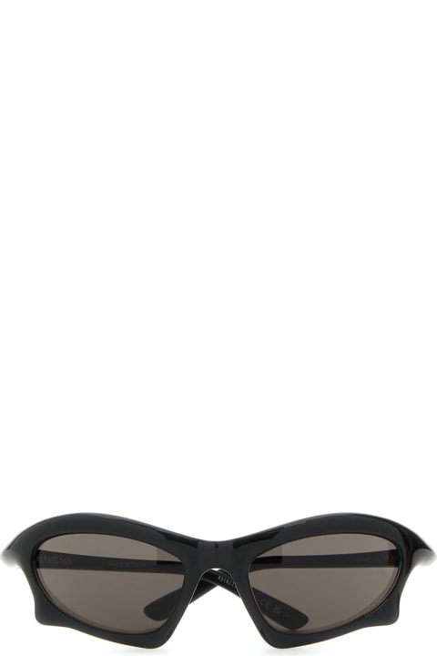 メンズ Balenciagaのアクセサリー Balenciaga Black Acetate Bat Rectangle Sunglasses
