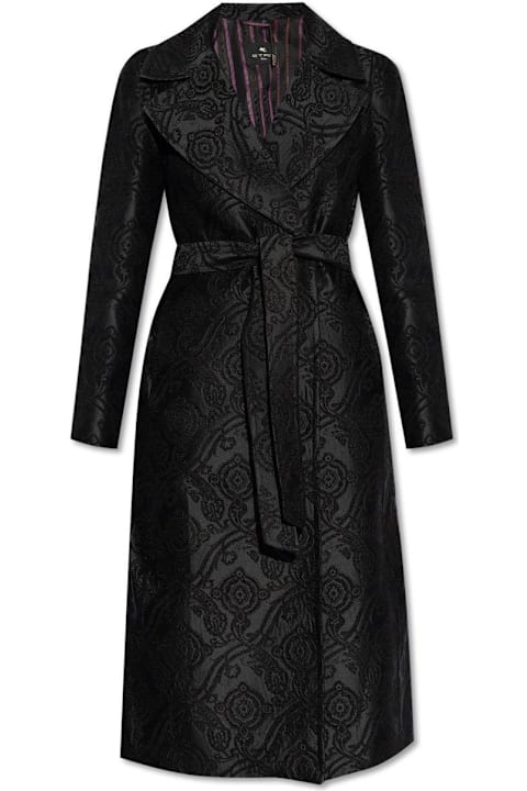 Etro Coats & Jackets for Women Etro Chenille Jacquard Belted Coat