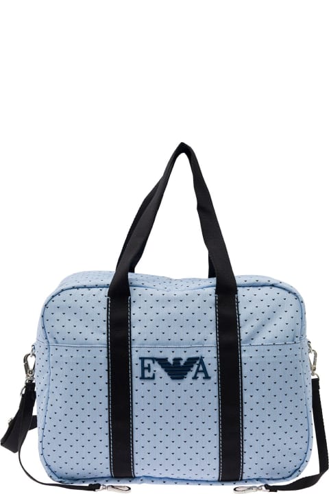 Emporio Armani Accessories & Gifts for Boys Emporio Armani Light Blue Three-piece Set With Matching Bag In Cotton Boy