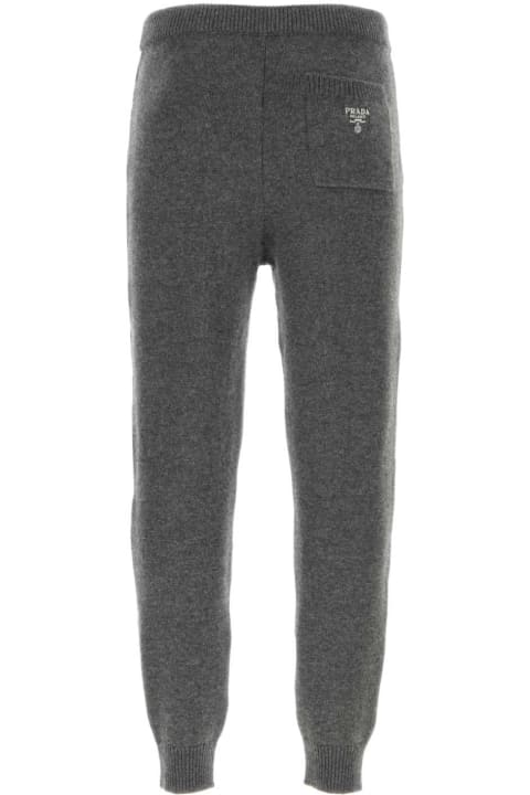 Clothing for Men Prada Dark Grey Cashmere Joggers
