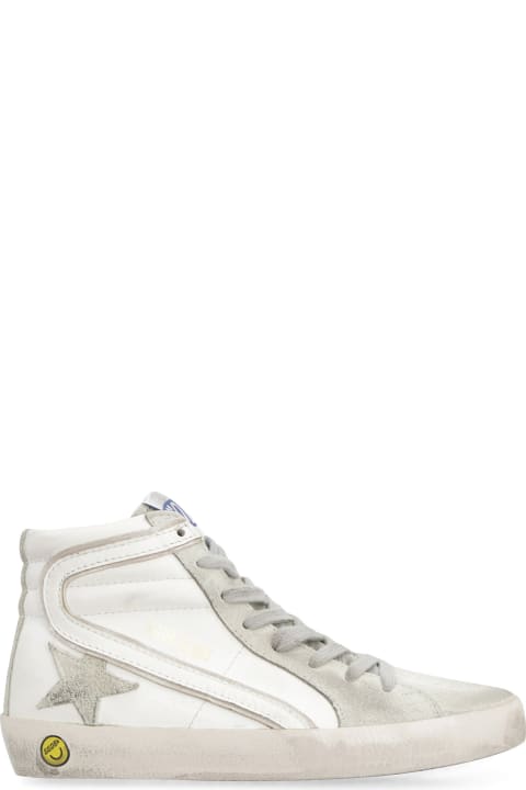 Golden Goose Shoes for Boys Golden Goose Slide Leather High-top Sneakers