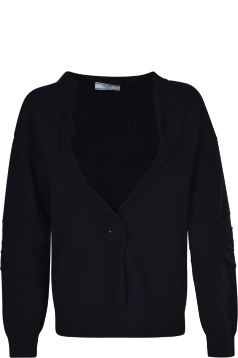 Prada Clothing for Women Prada Single Large Buttoned Knit Cardigan