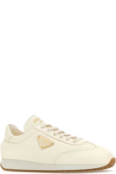 Shoes for Women Prada Ivory Leather Sneakers