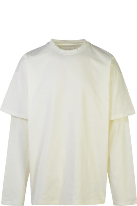 メンズ Jil Sanderのトップス Jil Sander 'm/l Cruise' White Cotton T-shirt