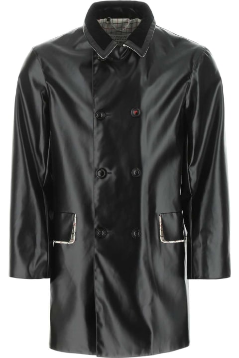 Coats & Jackets for Men Maison Margiela Black Pvc Trench Coat