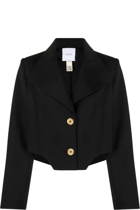 Patou Coats & Jackets for Women Patou Black Technical Wool Twill Jacket