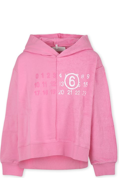 MM6 Maison Margiela Sweaters & Sweatshirts for Girls MM6 Maison Margiela Pink Sweatshirt For Girl With Logo