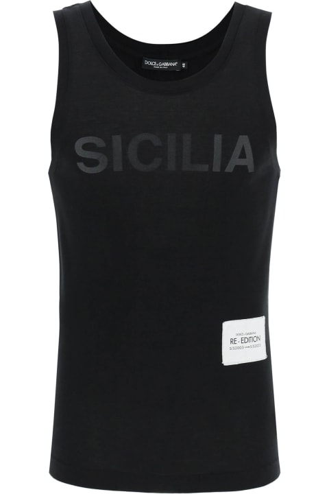 Topwear for Men Dolce & Gabbana Sicilia Print Tank Top