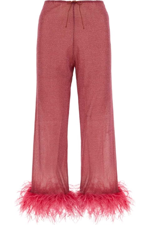 Oseree for Women Oseree Dark Pink Nylon Blend See-through Pant