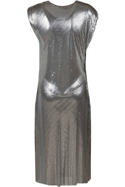 Paco Rabanne Women Paco Rabanne Button Sided Metallic Sleeveless Dress