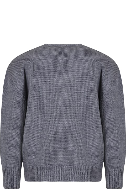Fendi for Boys Fendi Grey Sweater With Logo For Kids
