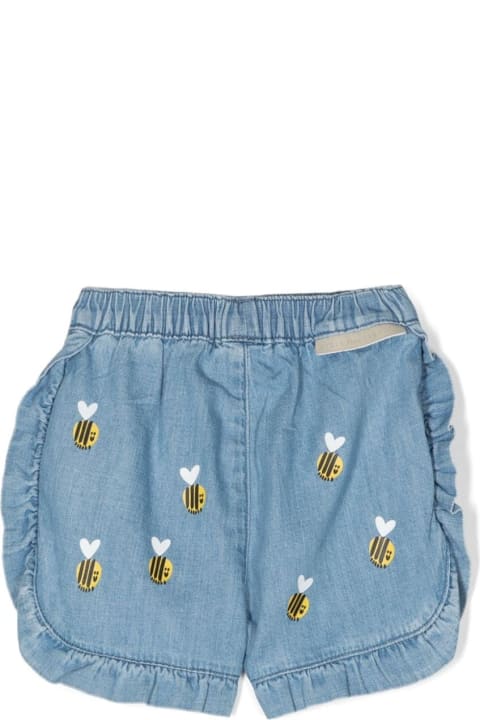ベビーガールズ ボトムス Stella McCartney Kids Bumblebee Embroidery Denim Shorts In Blue