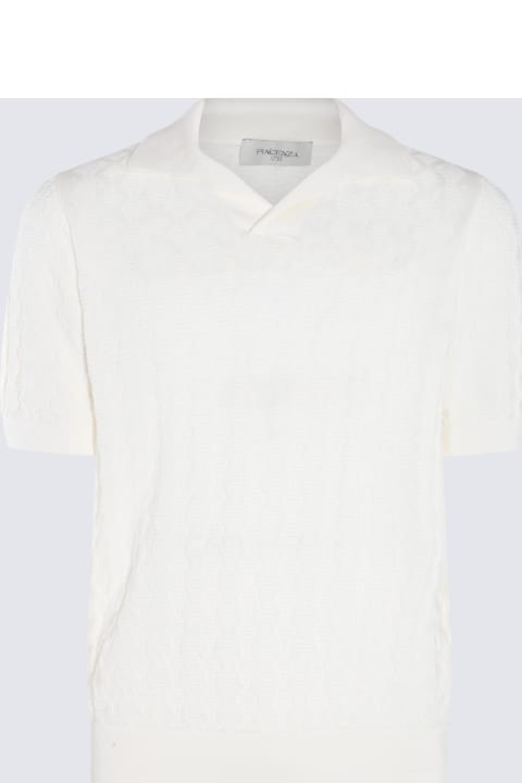 メンズ Piacenza Cashmereのトップス Piacenza Cashmere White Cotton Polo Shirt