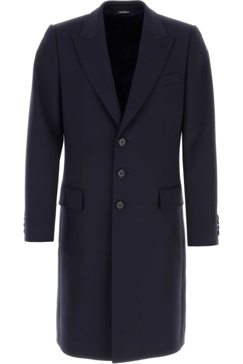 Dolce & Gabbana Coats & Jackets for Men Dolce & Gabbana Stretch Polyester Blend Coat