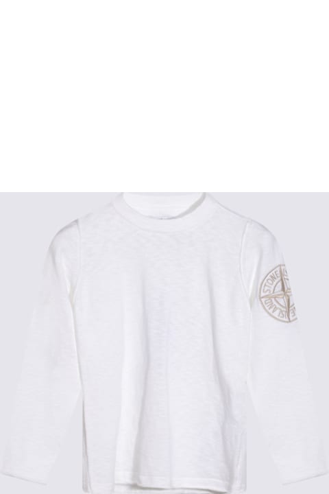 آخر صيحات الموضة من أولاد Stone Island White Cotton Knitwear