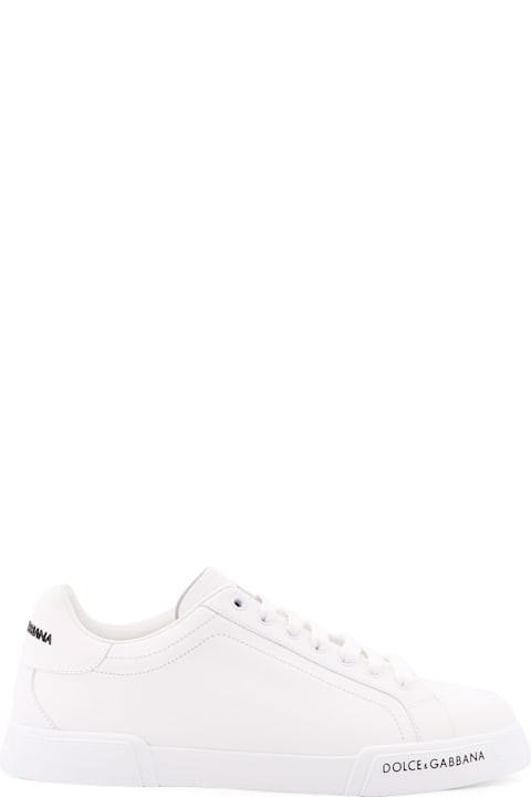 Fashion for Men Dolce & Gabbana Leather Sneakers With Lateral Logo Patch