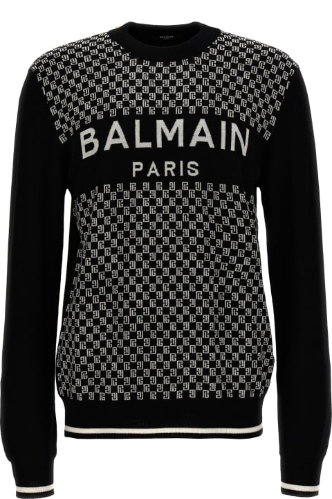 Sweaters for Men Balmain 'mini Monogram' Sweater