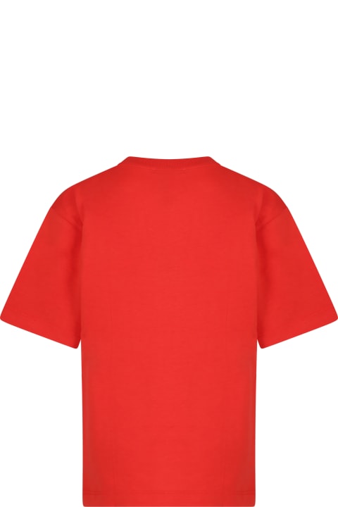 Moschino T-Shirts & Polo Shirts for Boys Moschino Red T-shirt For Kids With Teddy Bear And Logo