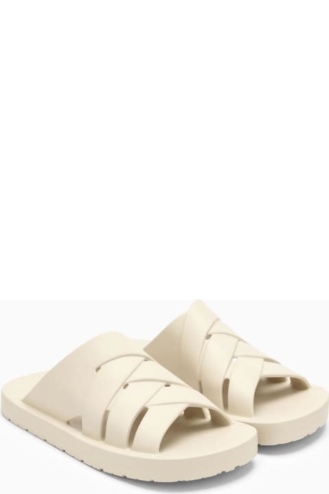 Shoes Sale for Men Bottega Veneta Ivory-coloured Rubber Slide