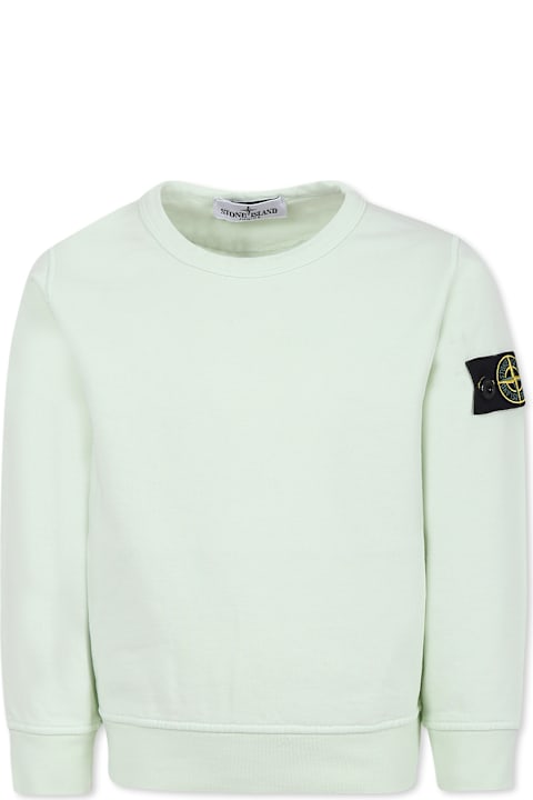 Homeware Stone Island Junior Green Sweatshirt For Boy With Compass
