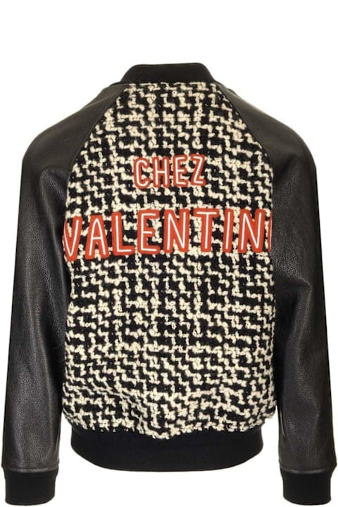 メンズ Valentinoのコート＆ジャケット Valentino Garavani Tweed Panelled Zip-up Bomber Jacket