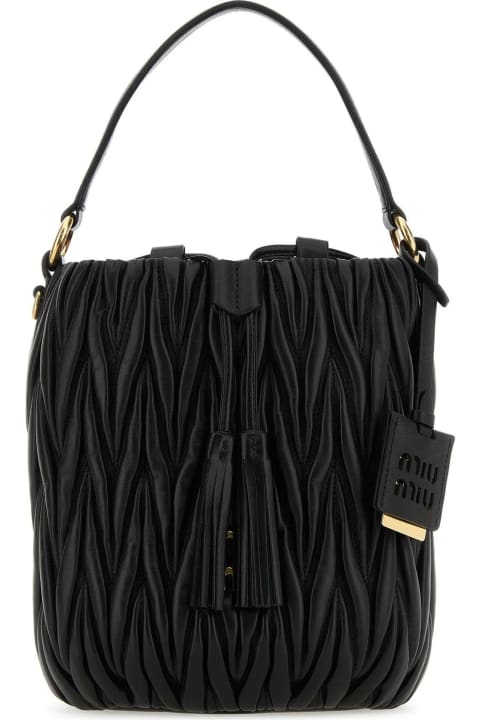 Miu Miu Sale for Women Miu Miu Black Nappa Leather Handbag