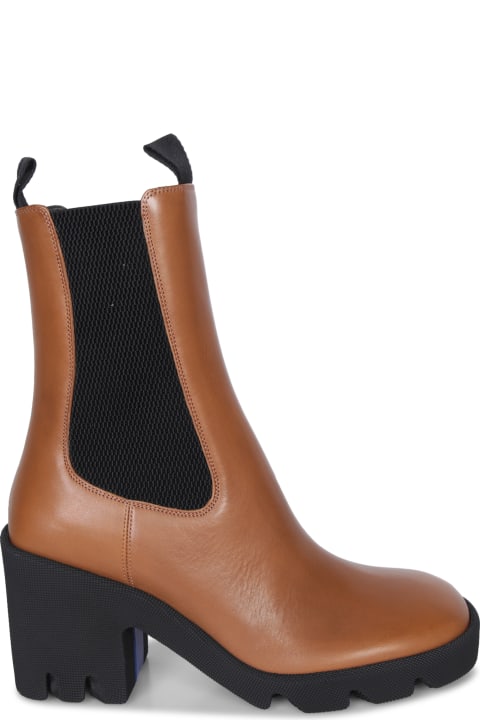 Burberry Boots for Women Burberry Roundtoe Heeled Ankle Boots