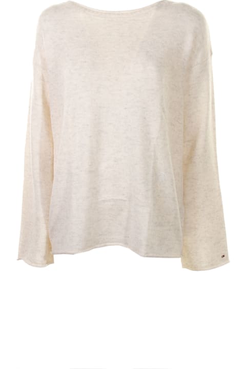 Relaxed Fit Pullover With Boat Neckline