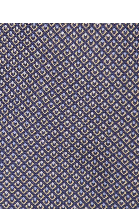 Brioni Ties for Men Brioni Micropattern Blue/white Tie