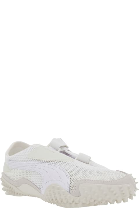 Puma for Kids Puma Mostro White Low Top Sneaker With Logo On Heel And Mesh Inserts In Fabric Unisex