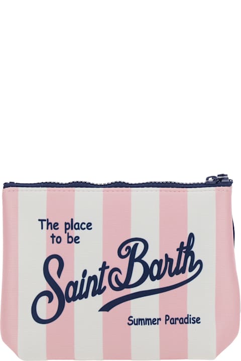 MC2 Saint Barth لـ Kids MC2 Saint Barth 'aline' Multicolor Clutch With Logo Lettering On The Front And All-over Striped Motif In Tech Fabric Girl