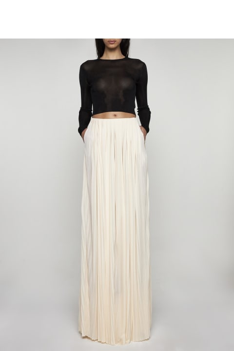 ウィメンズ Saint Laurentのスカート Saint Laurent Pleated Viscose Long Skirt