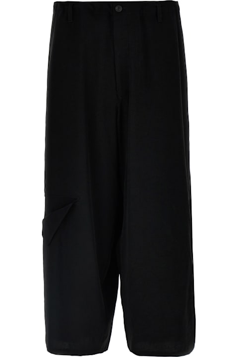 Yohji Yamamoto Pants for Men Yohji Yamamoto 'ta Tuxedo Cut-out Detail' Pants