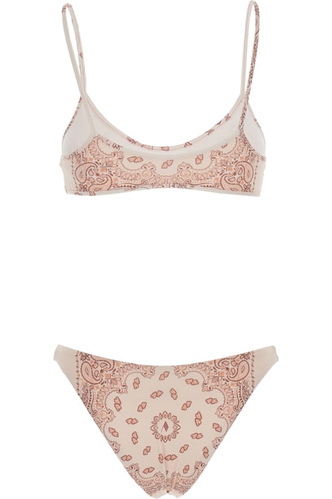 Swimwear Sale for Women The Attico Pink Bikini With Spaghetti Straps And All-over Print In Tech Fabric Stretch Woman
