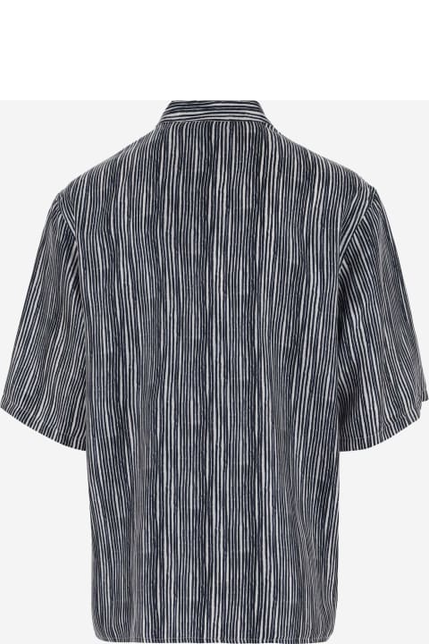 Fashion for Men Giorgio Armani Silk Shirt With Striped Pattern