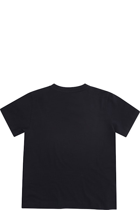 Fashion for Kids Moncler Black T-shirt With Logo Print At The Front In Cotton Boy