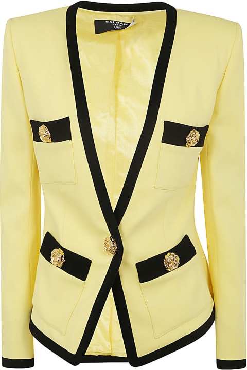 Coats & Jackets for Women Balmain 4 Pkts Collarless Jacket