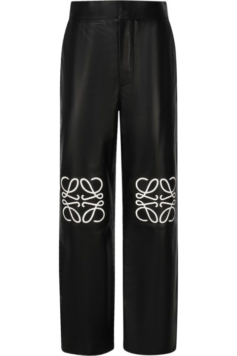 Pants & Shorts for Women Loewe Anagram Trousers In Calfskin